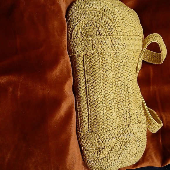 Draper James by Reece Witherspoon| Straw tote bag with Navy Floral Satin Tie| - Picture 4 of 9